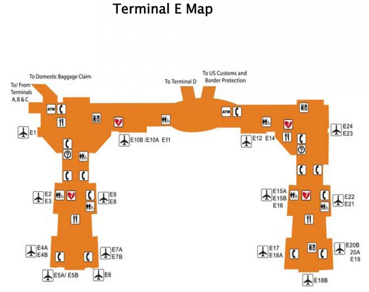 Houston airport terminal e ramani
