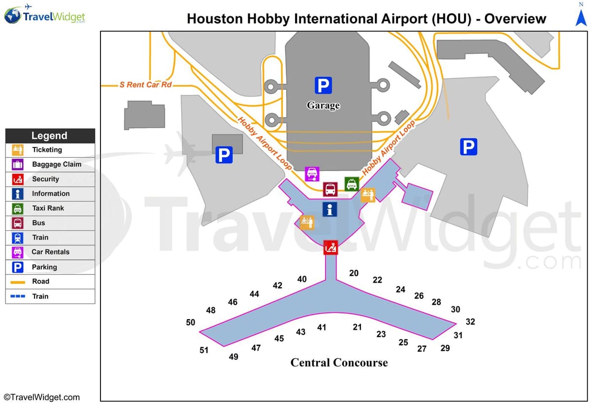 Houston airport terminal ramani